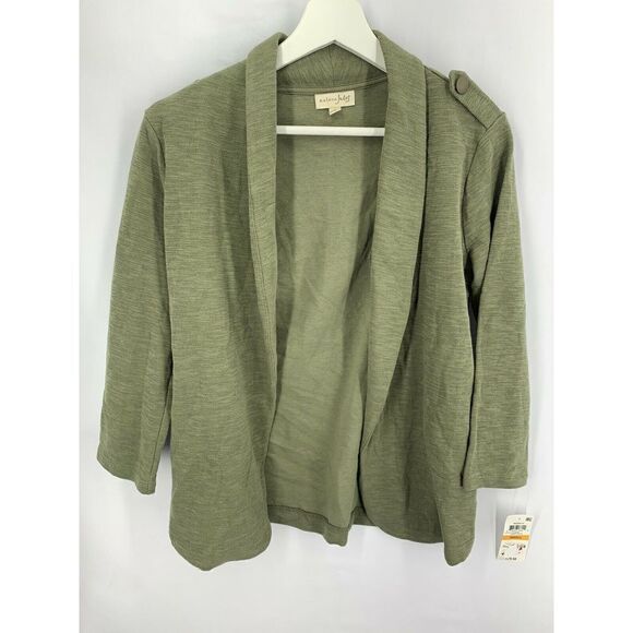 Maison Jules Green Knit Military Jacket Size S - Picture 2 of 4